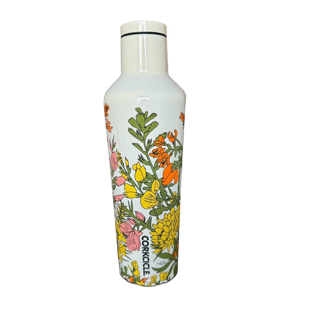 Corkcicle 16 ounce Canteen “Wildflower” in Cream